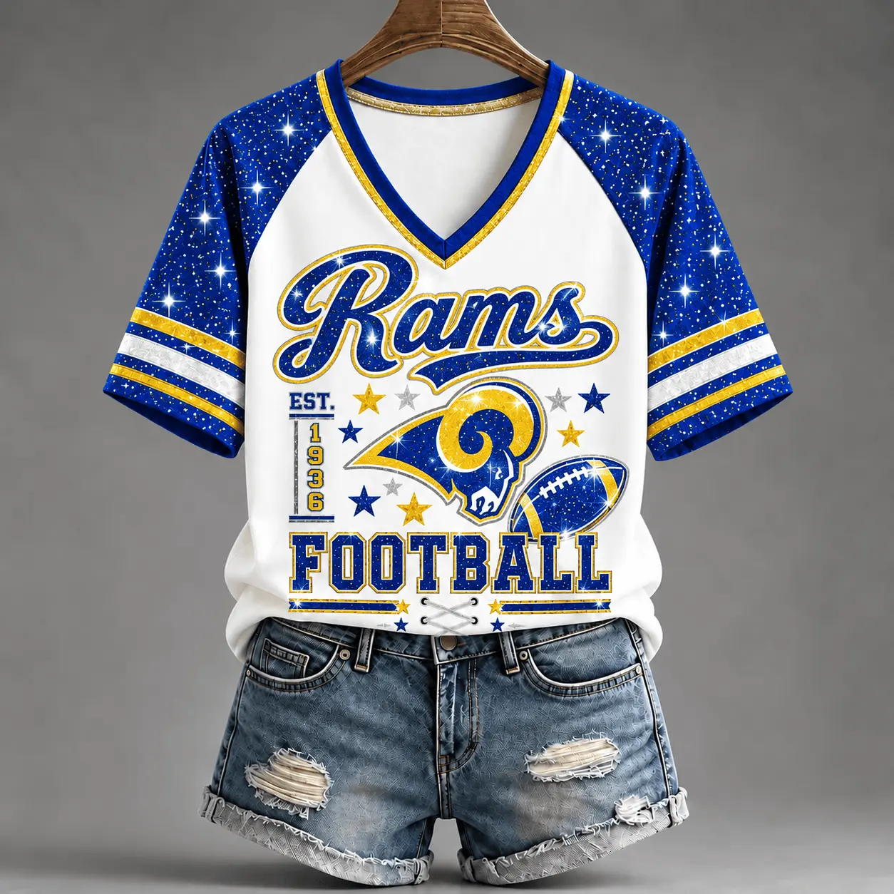 Los Angeles Rams | Premium NFL Starry Spirit V-neck NY