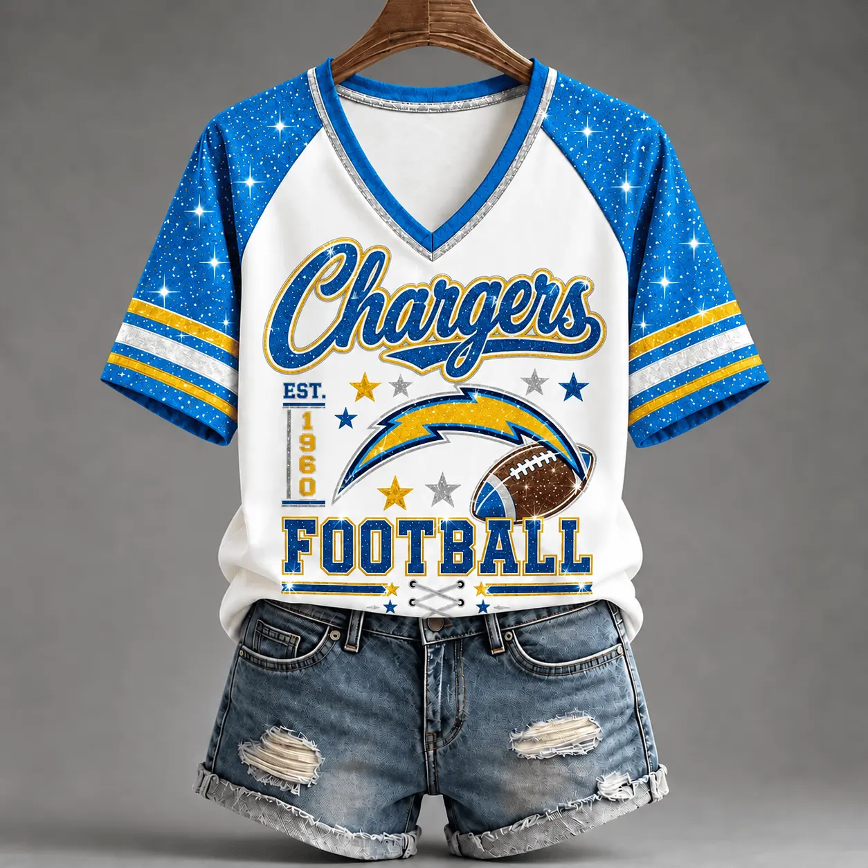 Los Angeles Chargers | Premium NFL Starry Spirit V-neck NY