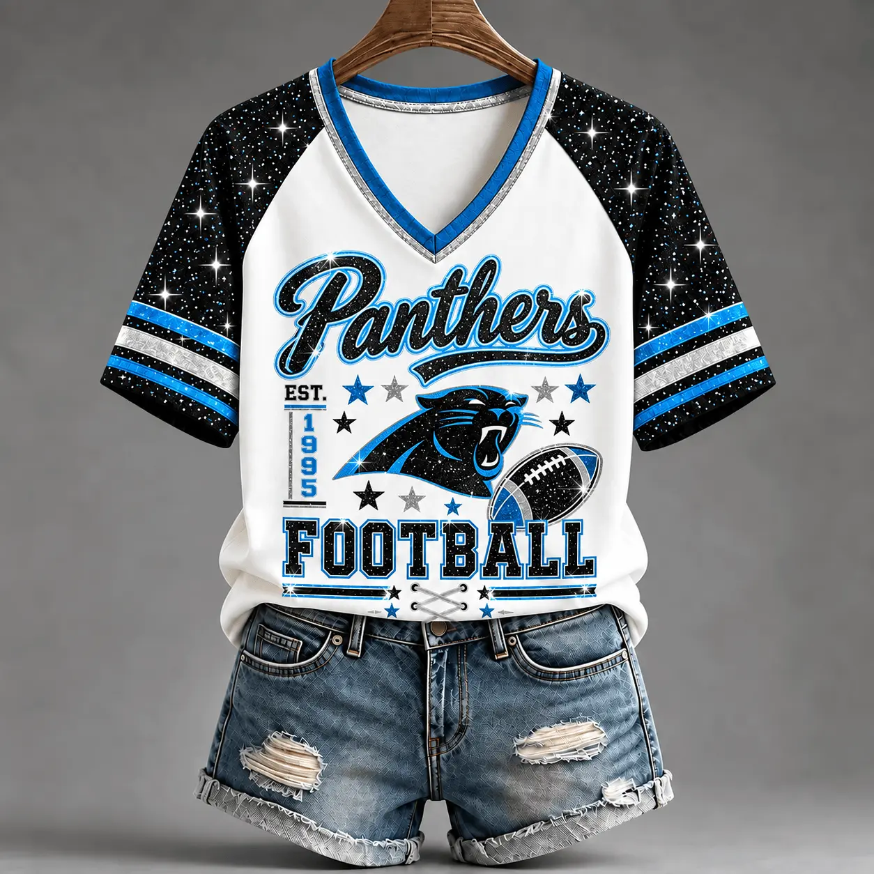 Carolina Panthers | Premium NFL Starry Spirit V-neck NY