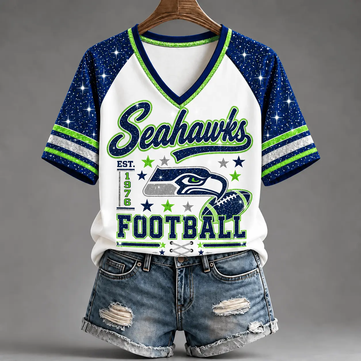 Seattle Seahawks | Premium NFL Starry Spirit V-neck NY