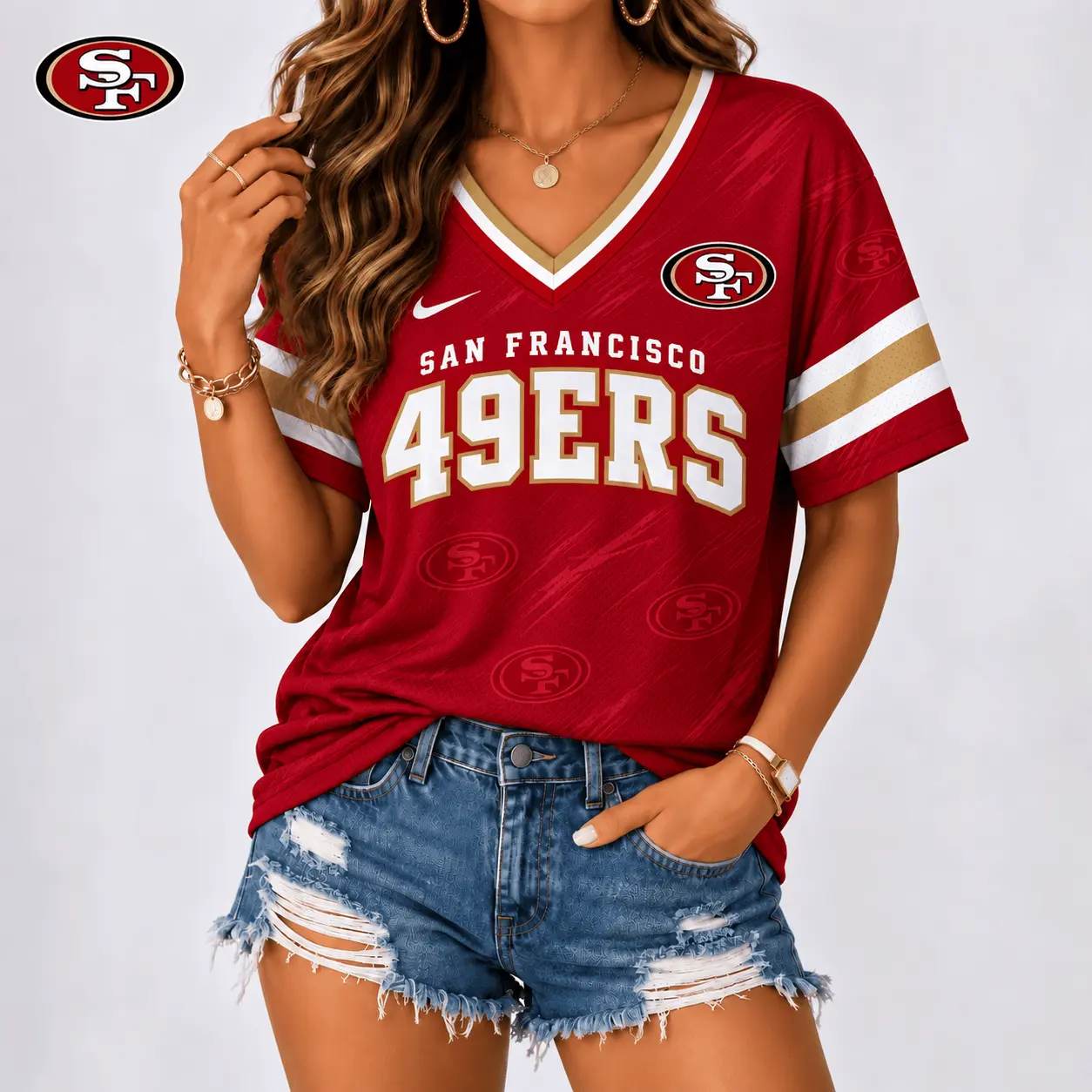 San Francisco 49ers | Premium NFL Team Spirit V-Neck Shirt NY