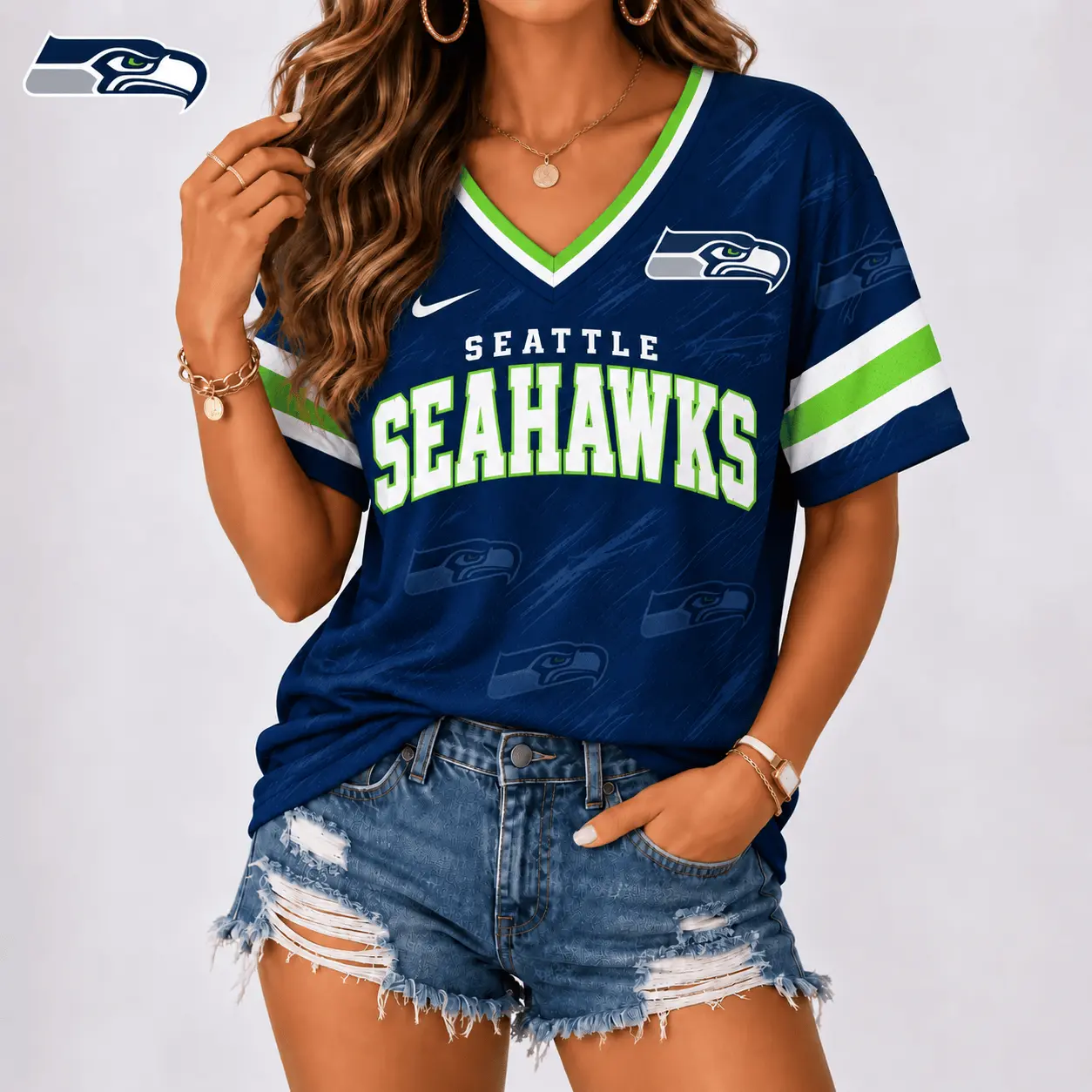 Seattle Seahawks | Premium NFL Team Spirit V-Neck Shirt NY