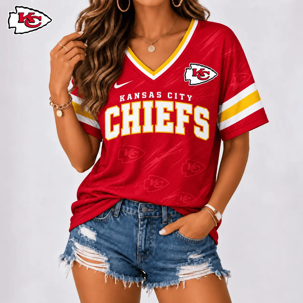 Kansas City Chiefs | Premium NFL Team Spirit V-Neck Shirt NY