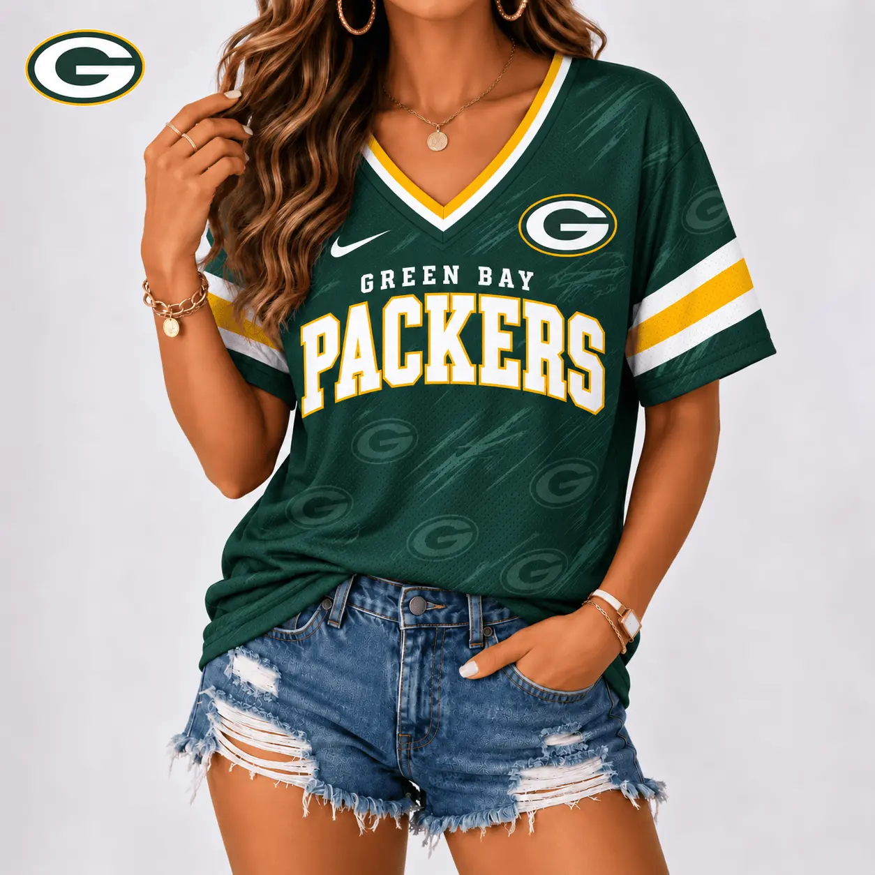 Green Bay Packers | Premium NFL Team Spirit V-Neck Shirt NY