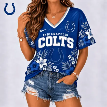 Indianapolis Colts | Premium NFL Floral Spirit Game Ready V-Neck Shirt NY