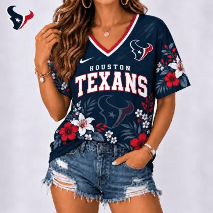 Houston Texans | Premium NFL Floral Spirit Game Ready V-Neck Shirt NY