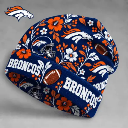 Denver Broncos | Premium NFL Floral Team Pride Beanie Hat NY