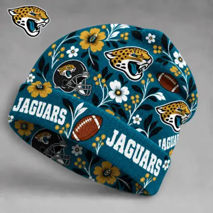 Jacksonville Jaguars | Premium NFL Floral Team Pride Beanie Hat NY
