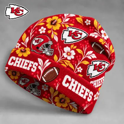 Kansas City Chiefs | Premium NFL Floral Team Pride Beanie Hat NY