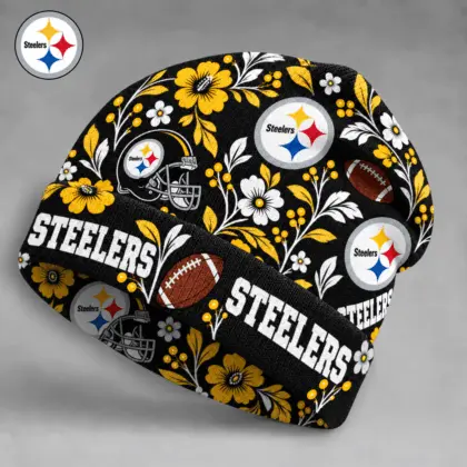 Pittsburgh Steelers | Premium NFL Floral Team Pride Beanie Hat NY