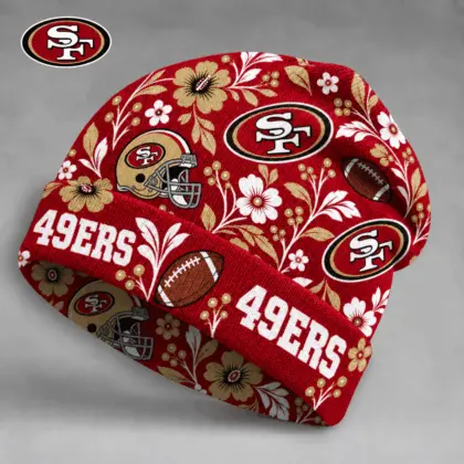 San Francisco 49ers | Premium NFL Floral Team Pride Beanie Hat NY