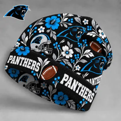 Carolina Panthers | Premium NFL Floral Team Pride Beanie Hat NY