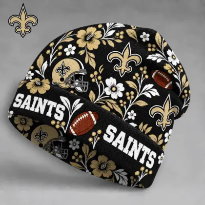 New Orleans Saints | Premium NFL Floral Team Pride Beanie Hat NY