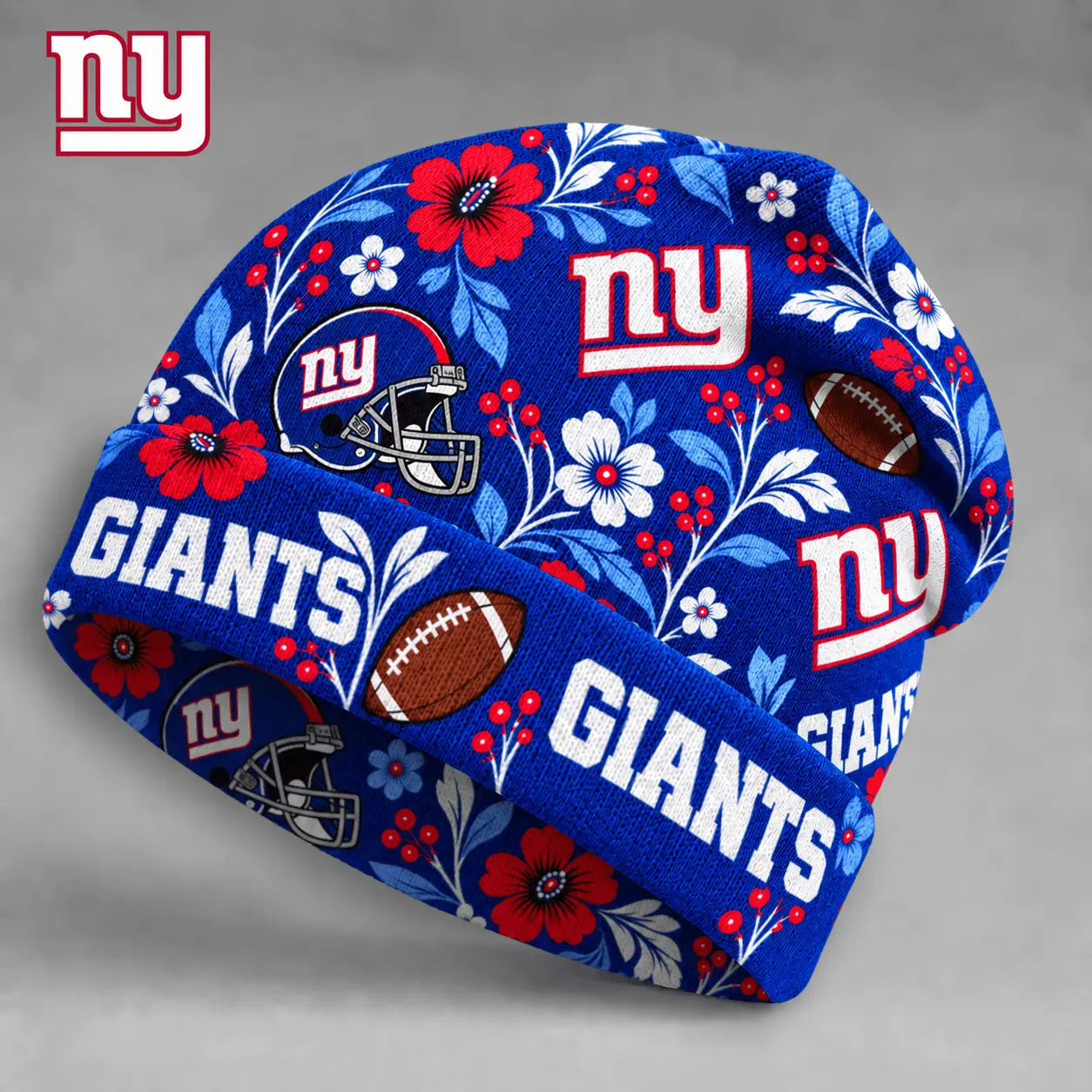 New York Giants | Premium NFL Floral Team Pride Beanie Hat NY