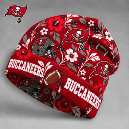 Tampa Bay Buccaneers | Premium NFL Floral Team Pride Beanie Hat NY