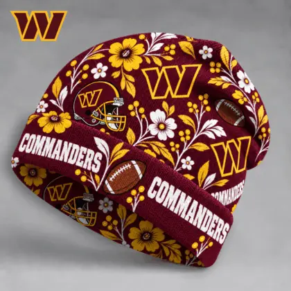 Washington Commanders | Premium NFL Floral Team Pride Beanie Hat NY