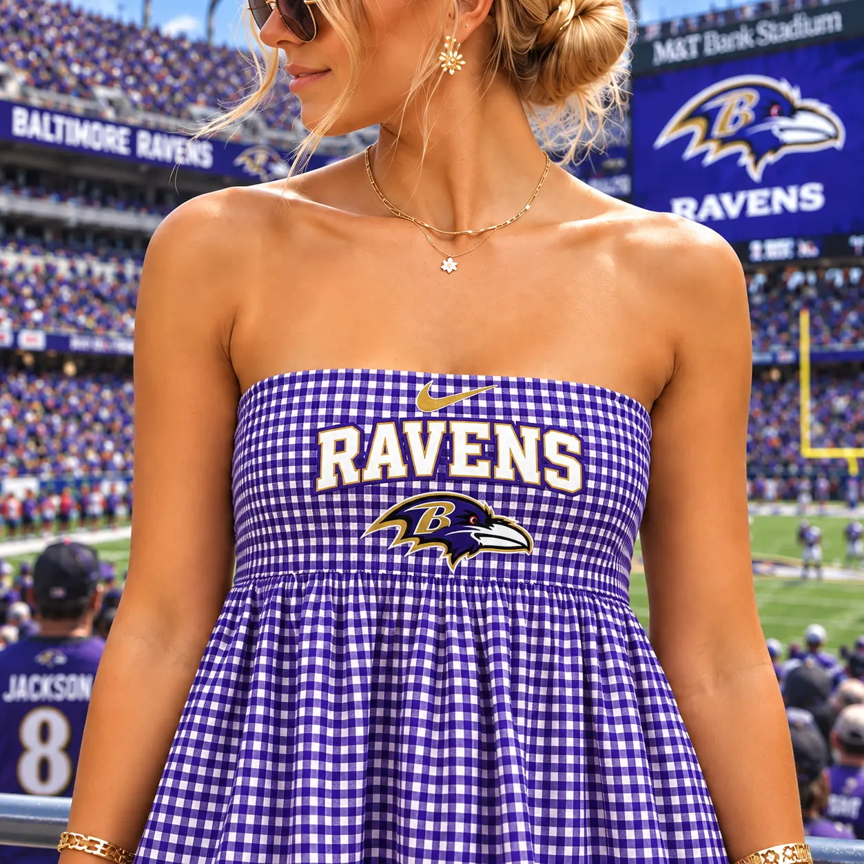 Baltimore Ravens | Premium NFL Caro Game Day Strapless Mini Dress TD - Image 3