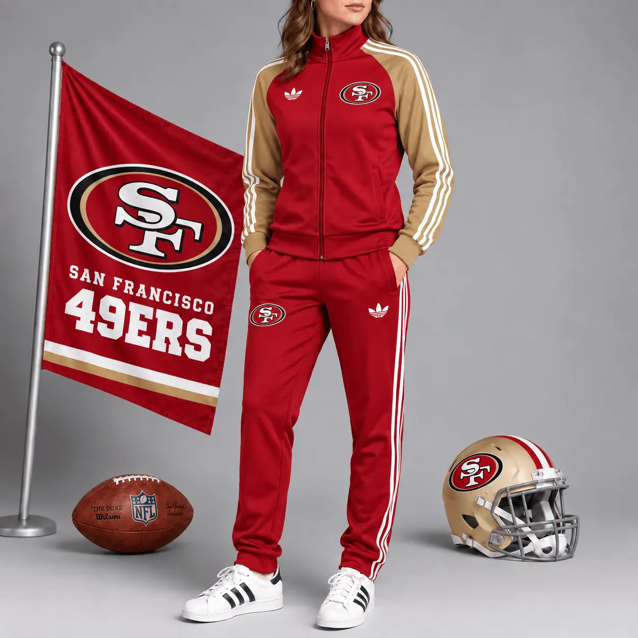 San Francisco 49ers | Premium NFL Women’s Athletic Jacket & Jogger Set NY