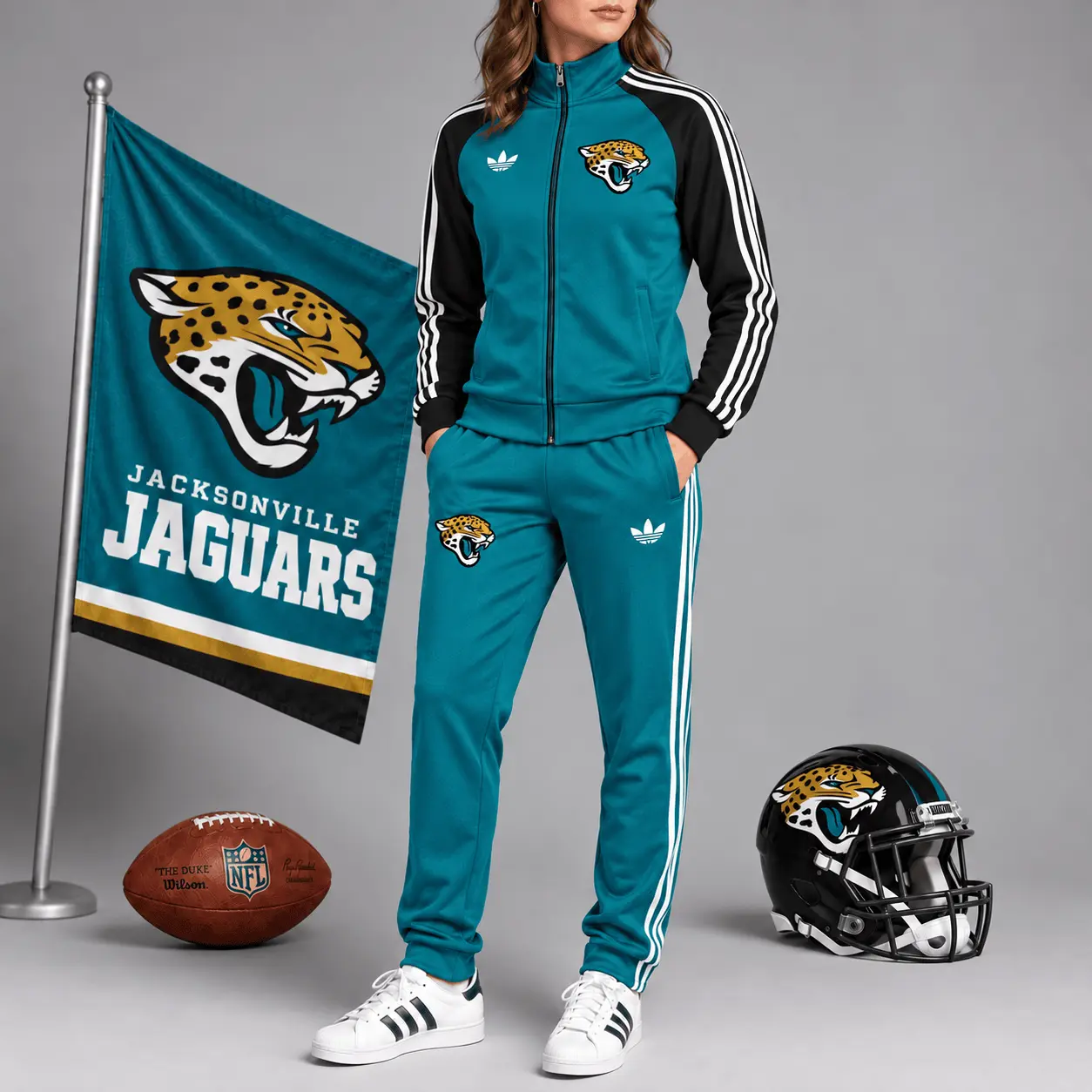 Jacksonville Jaguars | Premium NFL Women’s Athletic Jacket & Jogger Set NY