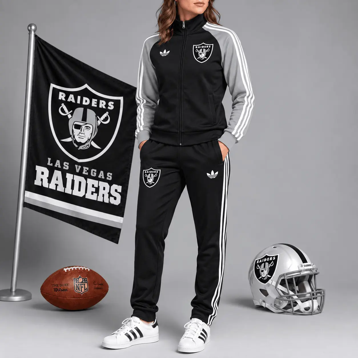 Las Vegas Raiders | Premium NFL Women’s Athletic Jacket & Jogger Set NY