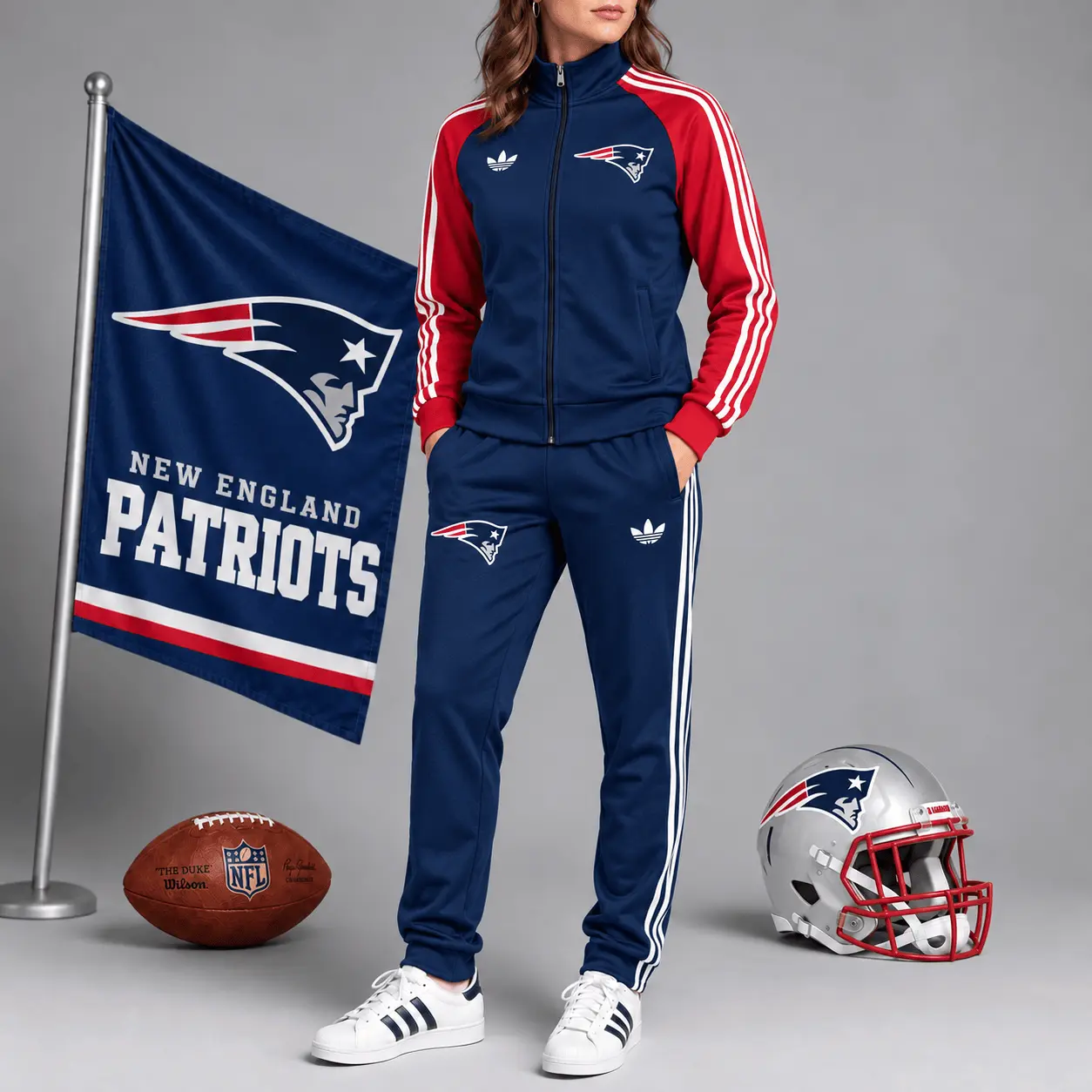 New England Patriots | Premium NFL Women’s Athletic Jacket & Jogger Set NY