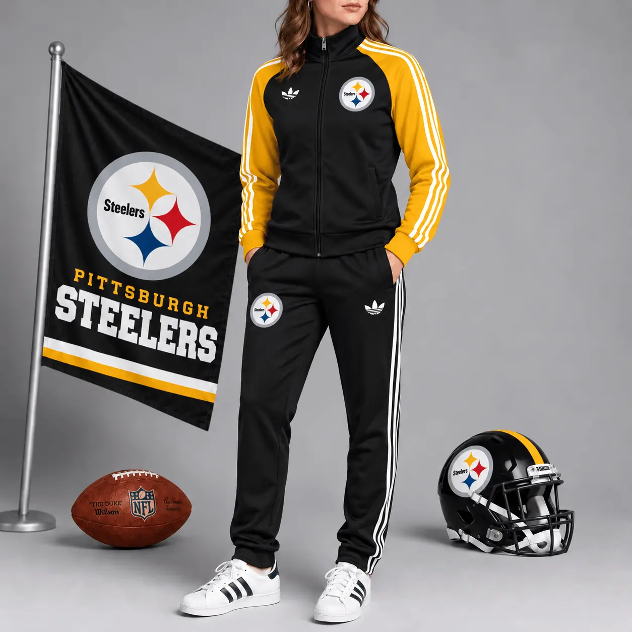 Pittsburgh Steelers | Premium NFL Women’s Athletic Jacket & Jogger Set NY