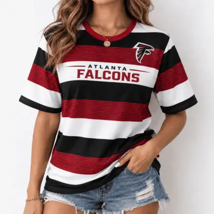 Atlanta Falcons | Premium NFL Horizontal Rugby Stripe T-shirt NTD