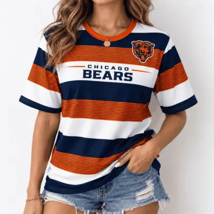 Chicago Bears | Premium NFL Horizontal Rugby Stripe T-shirt NTD
