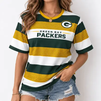Green Bay Packers | Premium NFL Horizontal Rugby Stripe T-shirt NTD