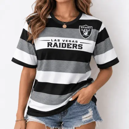 Las Vegas Raiders | Premium NFL Horizontal Rugby Stripe T-shirt NTD