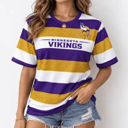 Minnesota Vikings | Premium NFL Horizontal Rugby Stripe T-shirt NTD