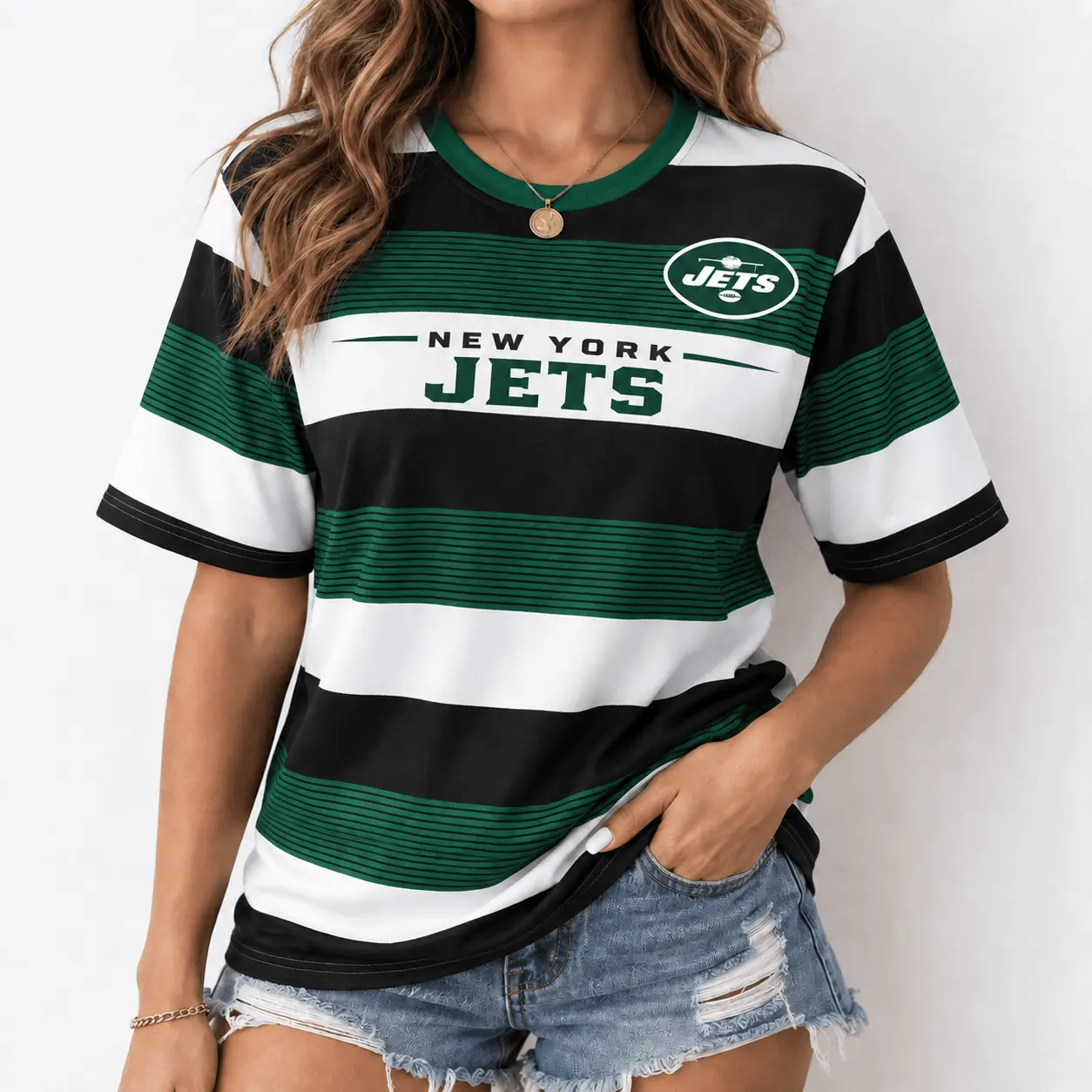 New York Jets | Premium NFL Horizontal Rugby Stripe T-shirt NTD