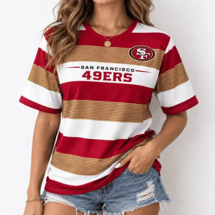 San Francisco 49ers | Premium NFL Horizontal Rugby Stripe T-shirt NTD