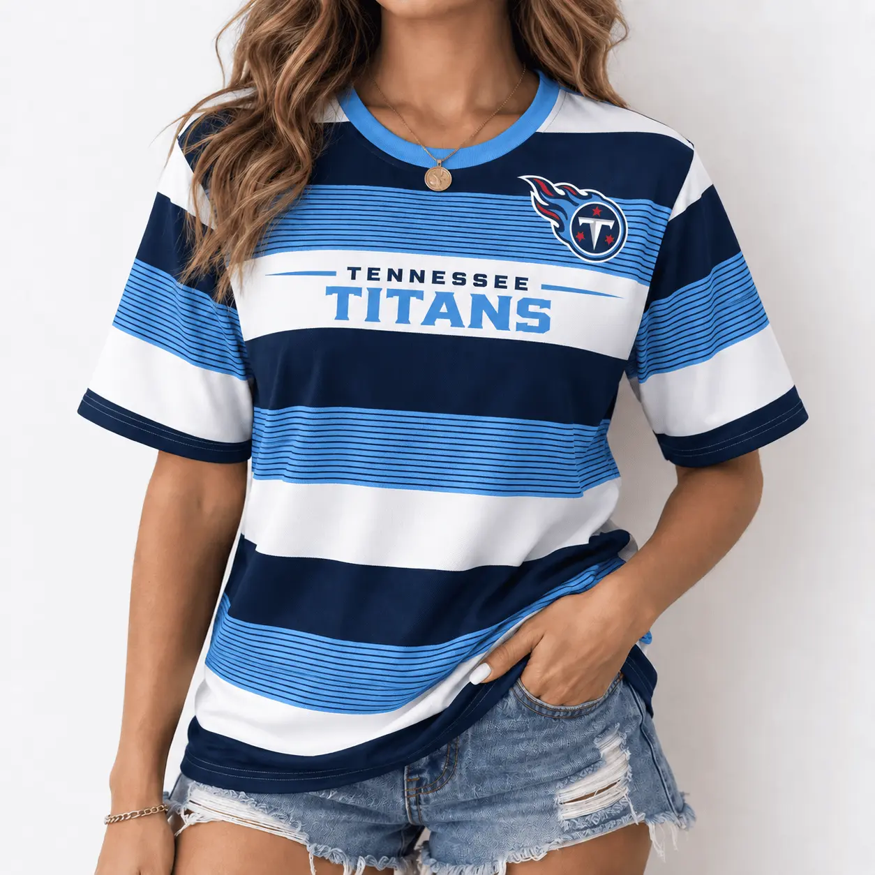 Tennessee Titans | Premium NFL Horizontal Rugby Stripe T-shirt NTD