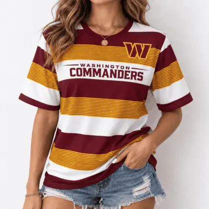 Washington Commanders | Premium NFL Horizontal Rugby Stripe T-shirt NTD