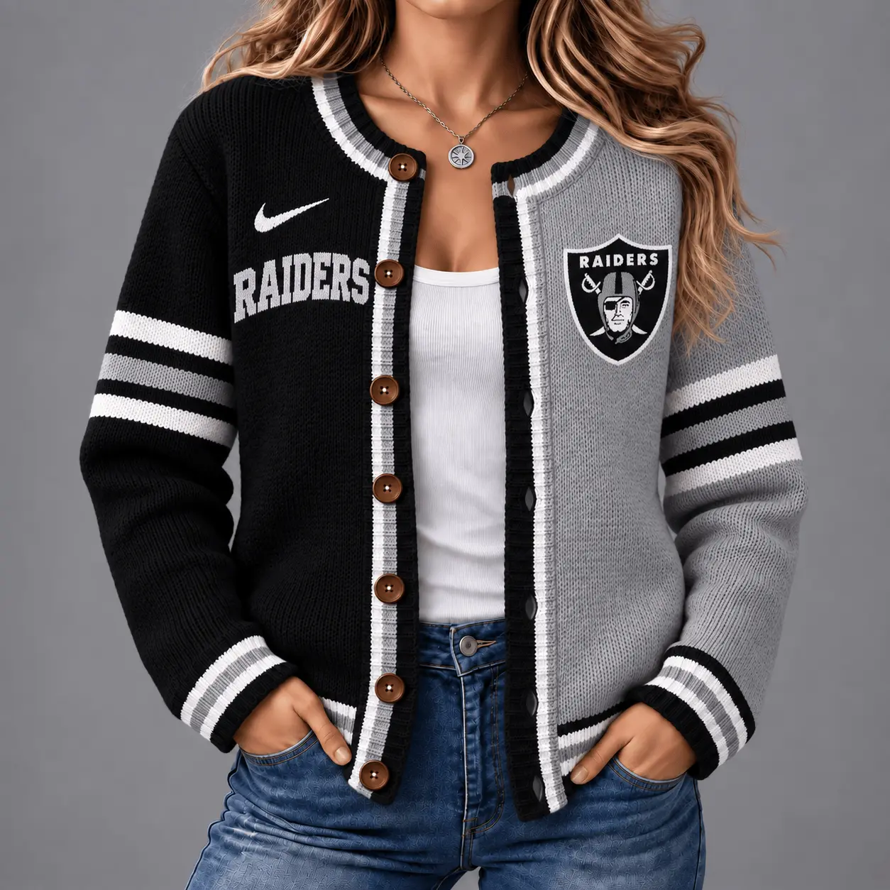 Las Vegas Raiders | Premium NFL Game Ready Cardigan NY
