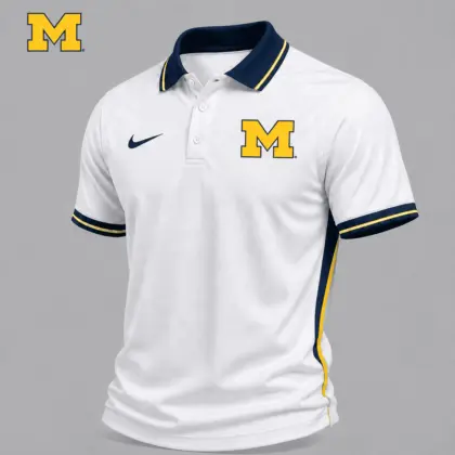 Michigan Wolverines | Premium NCAA Classic White Polo Shirt NY