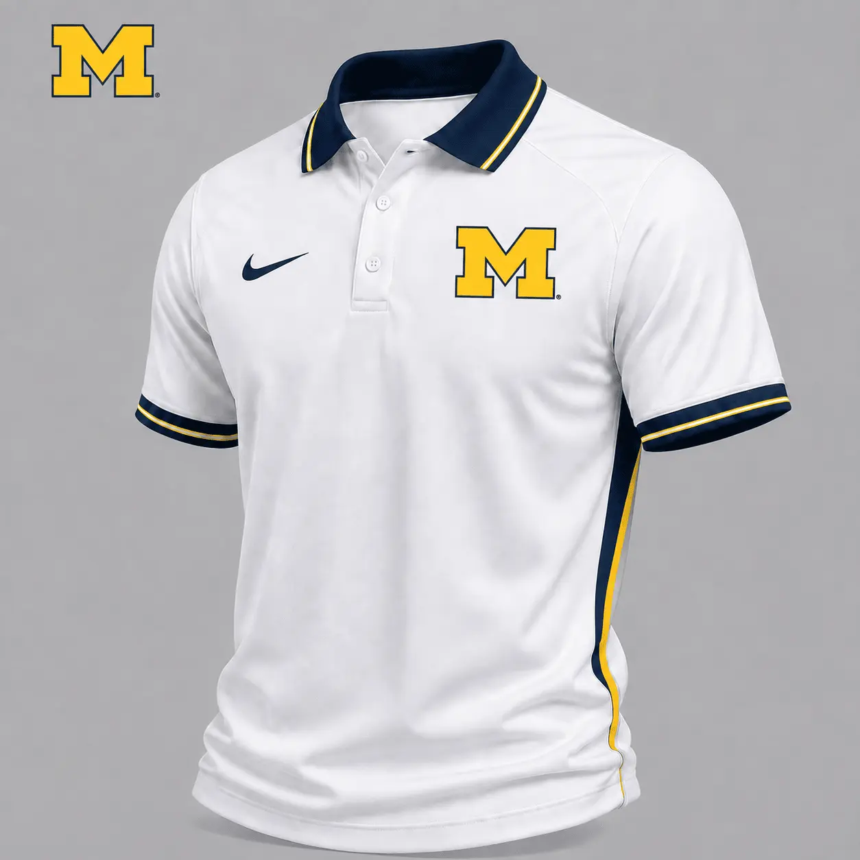 Michigan Wolverines | Premium NCAA Classic White Polo Shirt NY