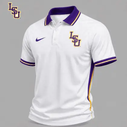 LSU Tigers | Premium NCAA Classic White Polo Shirt NY