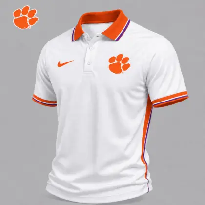 Clemson Tigers | Premium NCAA Classic White Polo Shirt NY