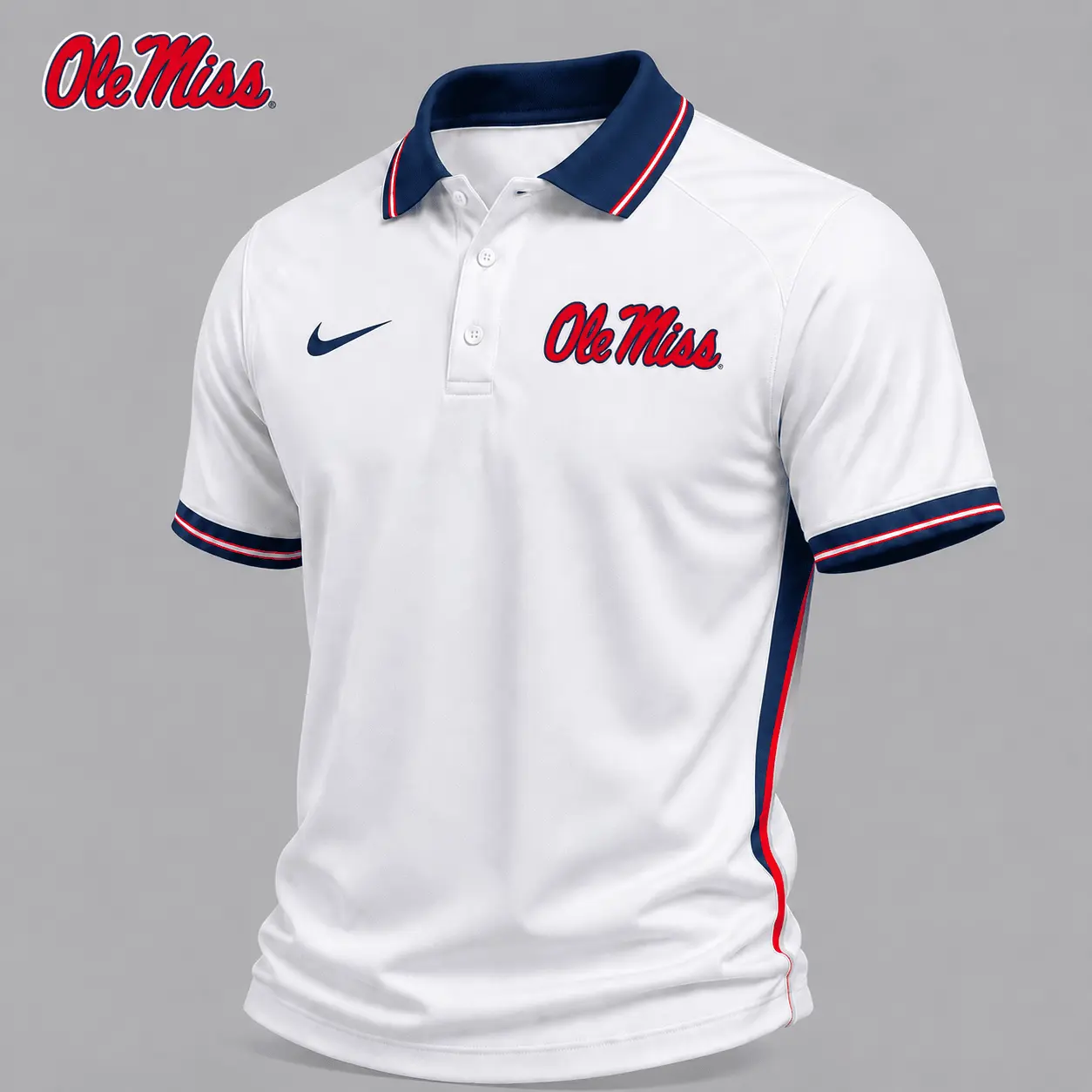 Ole Miss Rebels | Premium NCAA Classic White Polo Shirt NY