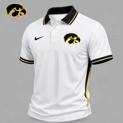 Iowa Hawkeyes | Premium NCAA Classic White Polo Shirt NY