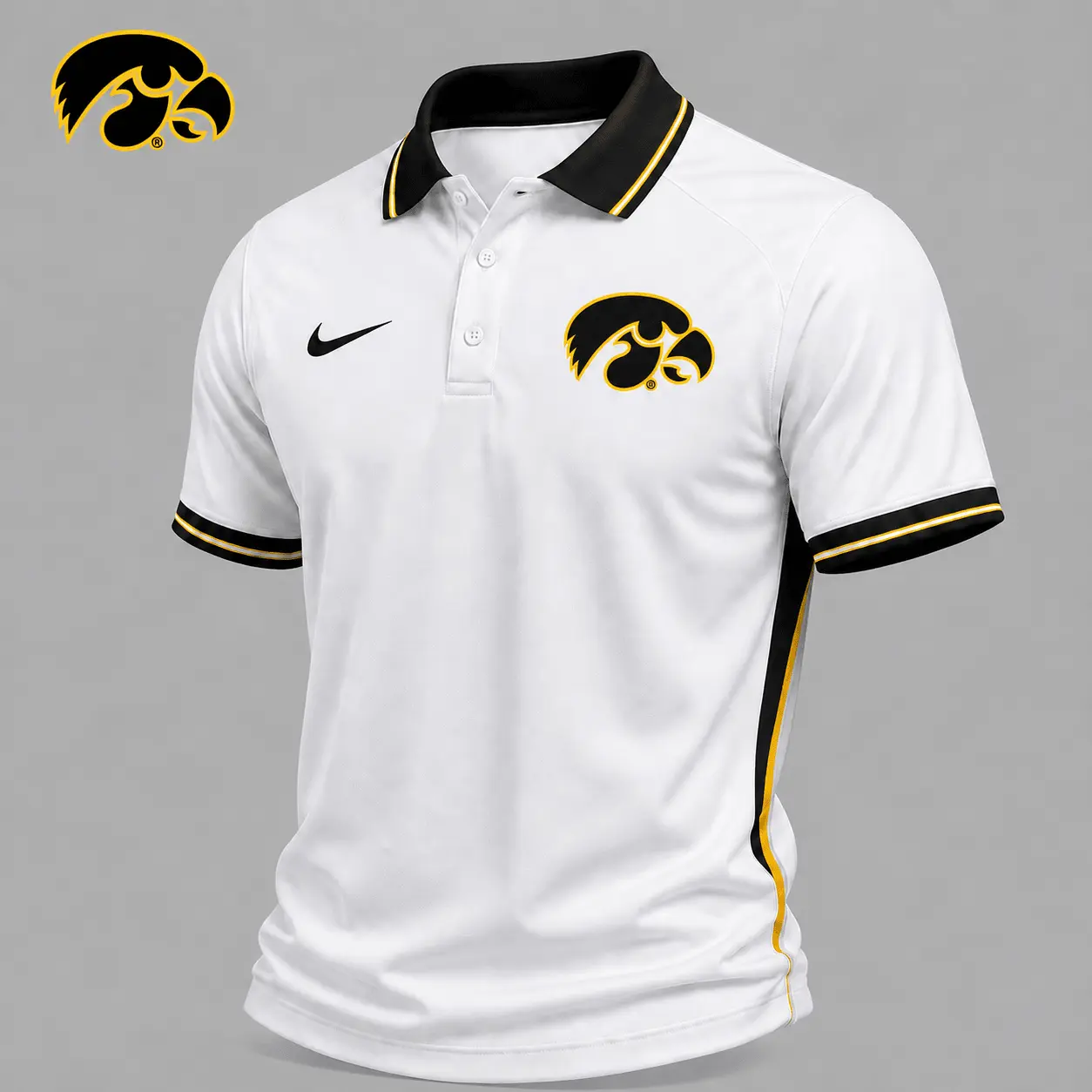 Iowa Hawkeyes | Premium NCAA Classic White Polo Shirt NY