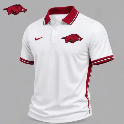 Arkansas Razorbacks | Premium NCAA Classic White Polo Shirt NY