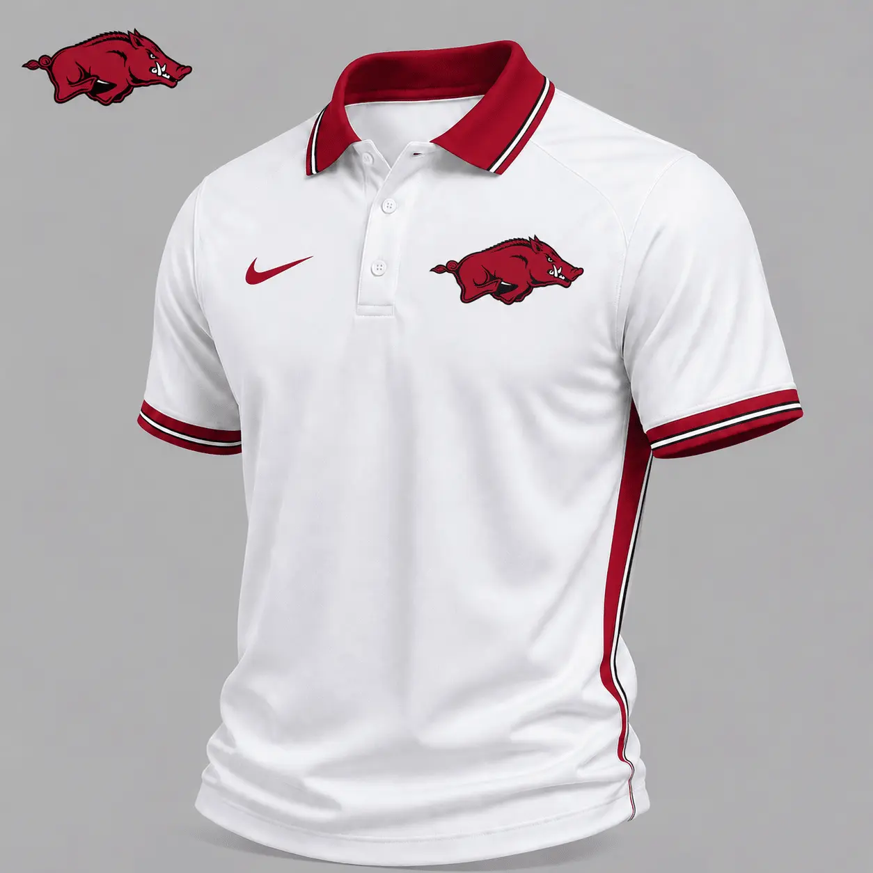 Arkansas Razorbacks | Premium NCAA Classic White Polo Shirt NY