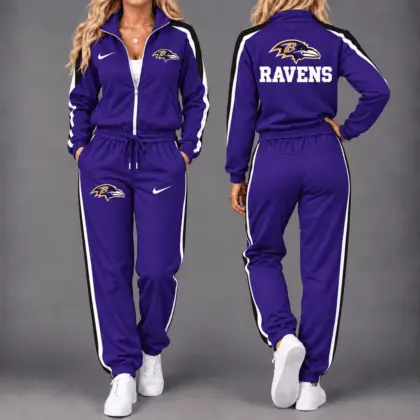 Baltimore Ravens | Premium NFL Game Day Waterproof Windbreaker Zip-Up Tracksuit Set NY