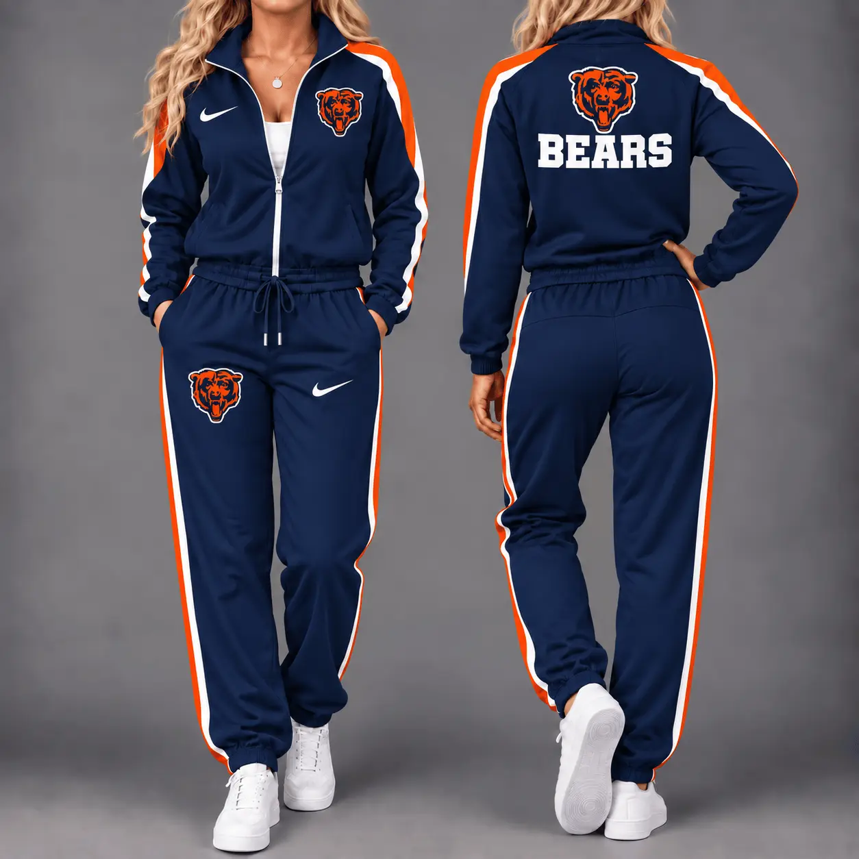 Chicago Bears | Premium NFL Game Day Waterproof Windbreaker Zip-Up Tracksuit Set NY