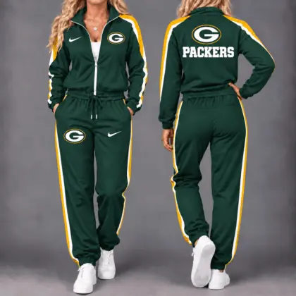 Green Bay Packers | Premium NFL Game Day Waterproof Windbreaker Zip-Up Tracksuit Set NY