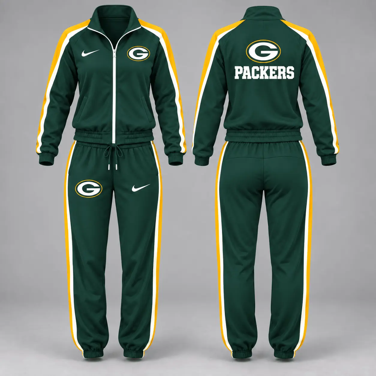 Green Bay Packers | Premium NFL Game Day Waterproof Windbreaker Zip-Up Tracksuit Set NY - Image 2