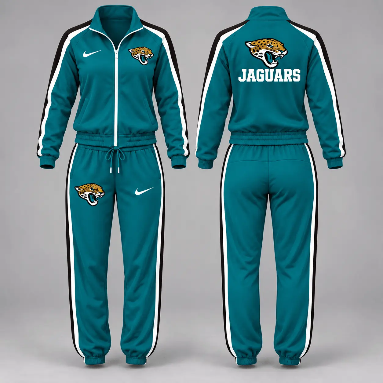 Jacksonville Jaguars | Premium NFL Game Day Waterproof Windbreaker Zip-Up Tracksuit Set NY - Image 2